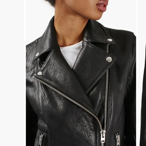 🖤 Gorgeous TOPSHOP 100% genuine leather motorcycle jacket - UK 10 / US 6